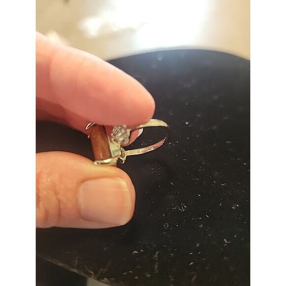 Sterling Silver sparkle orange Ring Glitter Size 5 - Picture 4 of 5